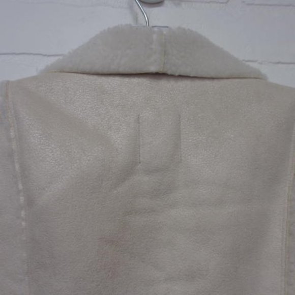 Reitman's Iridescent Ivory Faux Suede Sherpa Lined Raw Edge Vest Size 16 - Picture 7 of 11